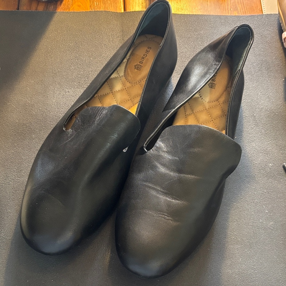 Birdies Black Women's Loafers 12 leather